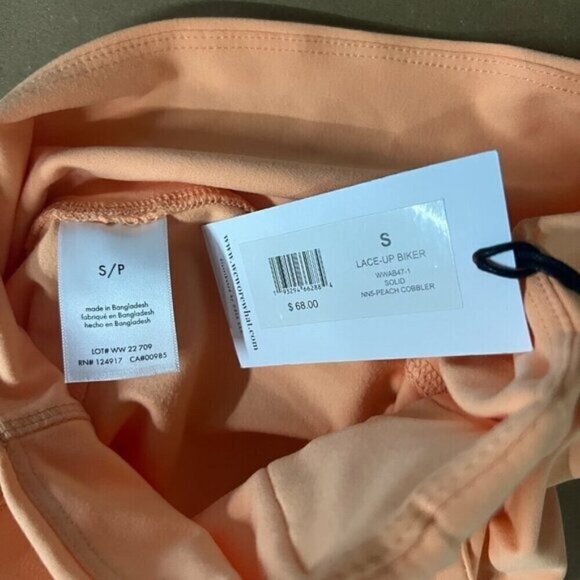 WeWoreWhat Revolve Ahtletic Womens Lace Up Biker Short SMALL in Peach Cobbler - Picture 4 of 4